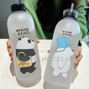 1000ml Frosted  Water Bottle With Two Caps - main view