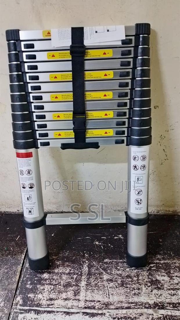 Telescopic Ladder 3.8m 13 Steps Silver - main view