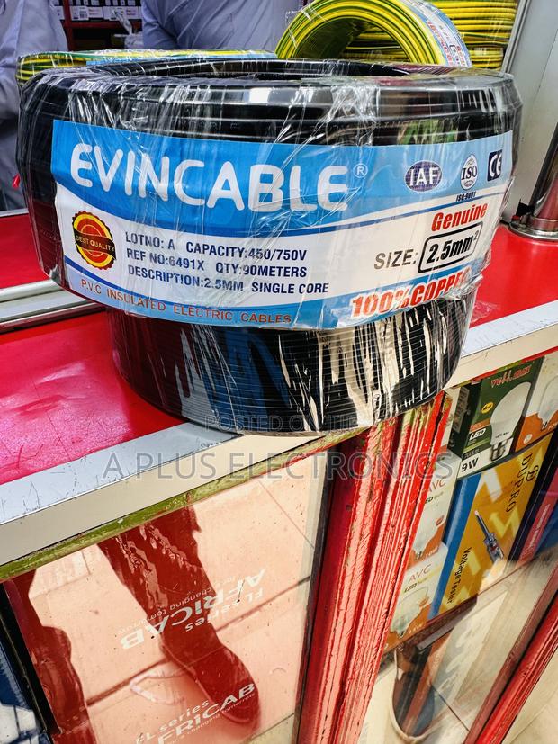 Black Evincable 2.5mm Single Core Cable for Buildings Homes – 90m - main view