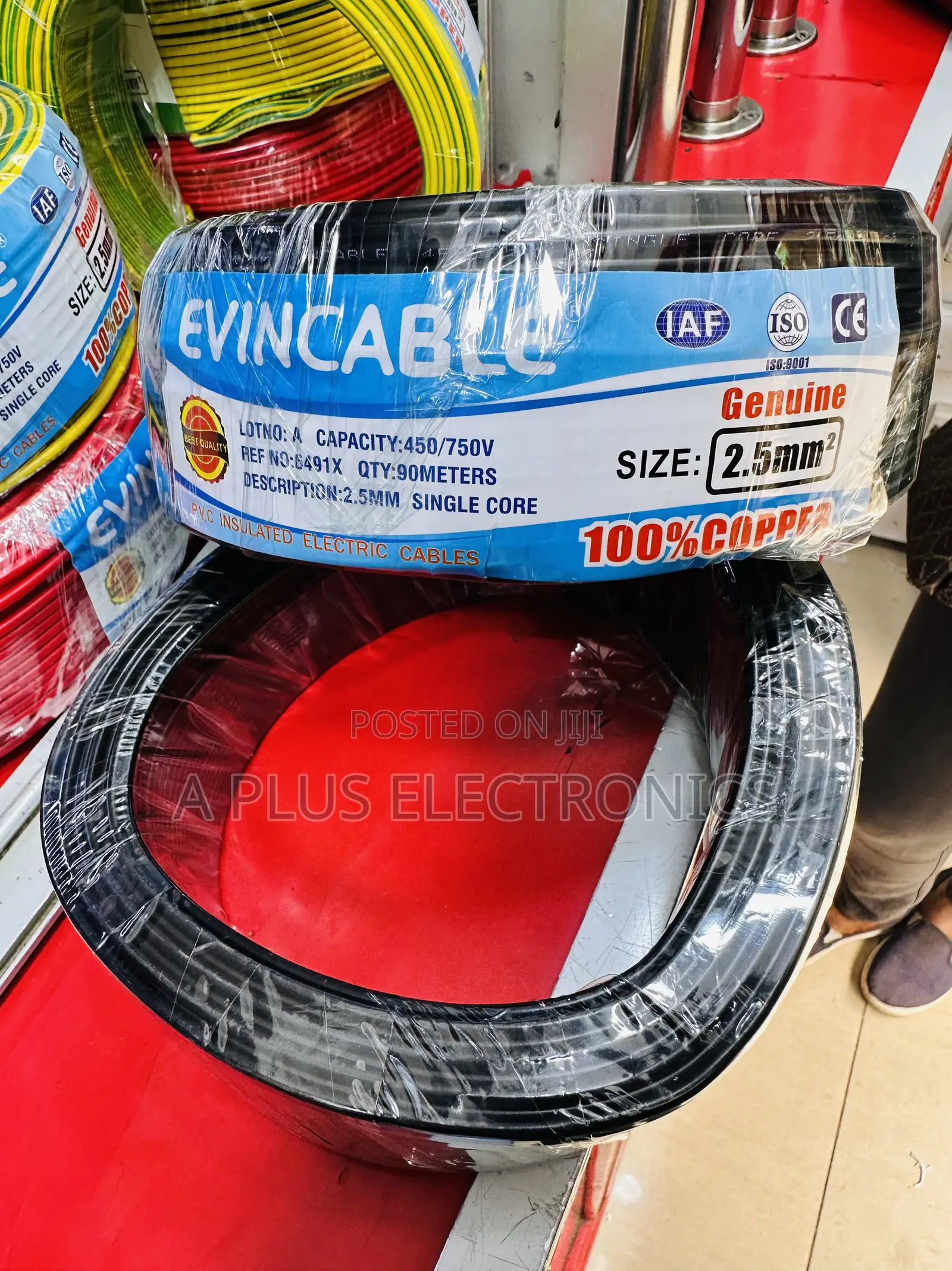 Evincable 2.5mm Single Core Building Wire – Black 90m