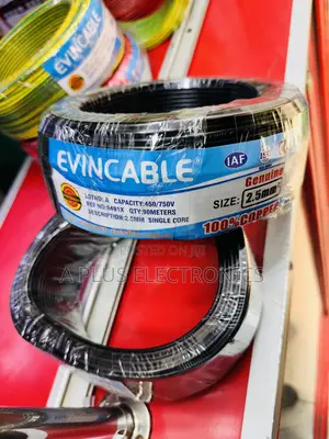 Evincable Single Core 2.5mm Electrical Installation Cable – Black 90m
