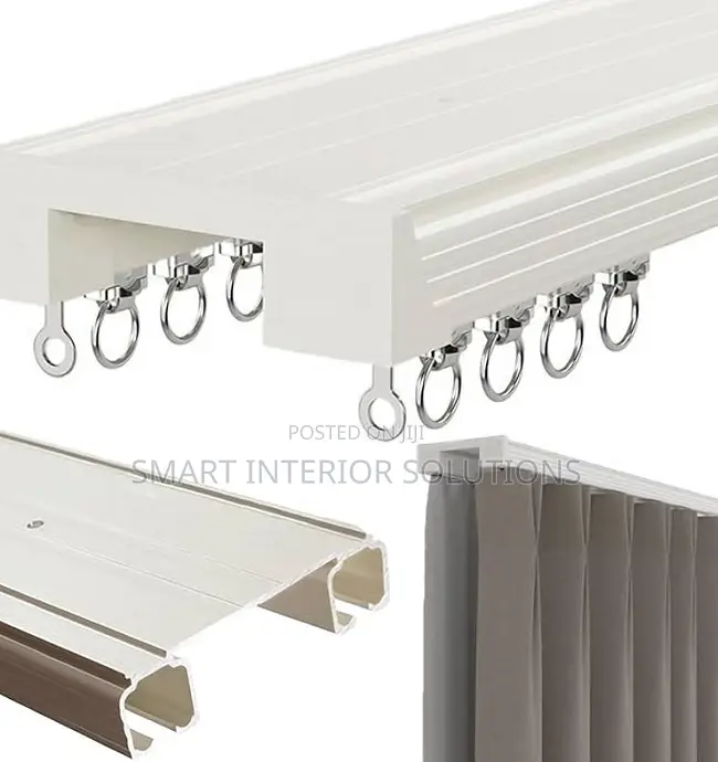 Dual White Curtain Rail