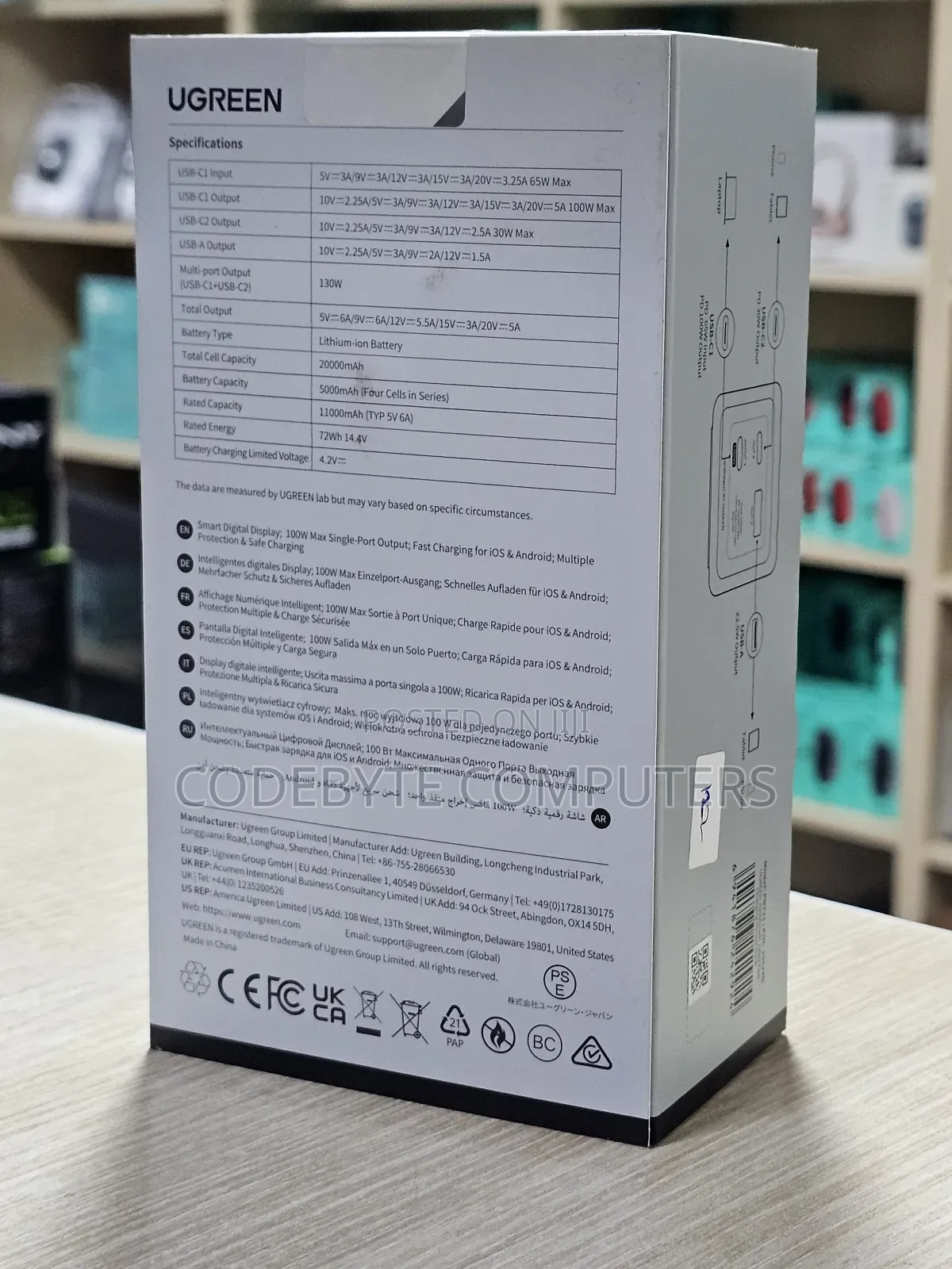 Ugreen 20000mah 130w Fast Charging Power Bank - Pb721