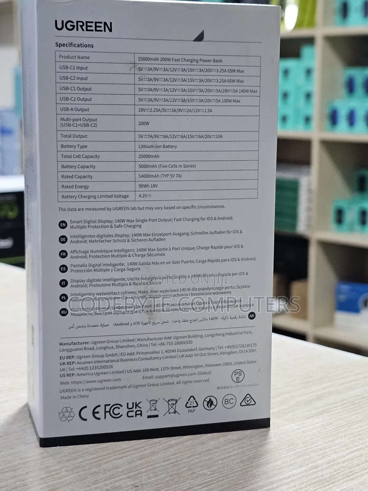 Ugreen 25000mah 200w Fast Charging Power Bank - Pb722
