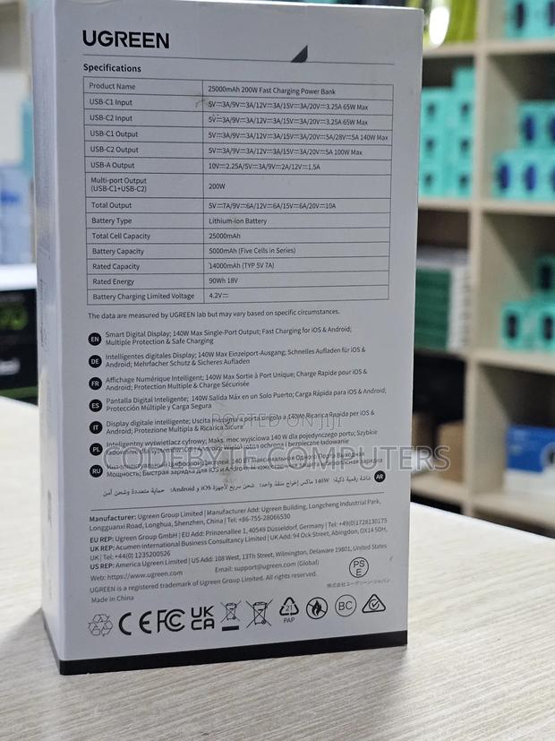 Ugreen 25000mah 200w Fast Charging Power Bank - Pb722 - thumbnail 2