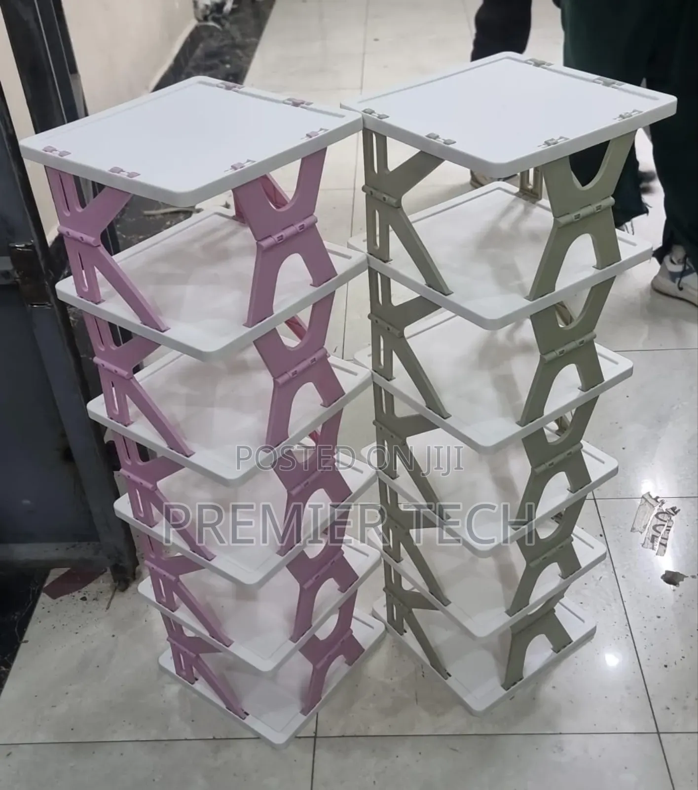 275mm2 X 95cm High 6 Layer Foldable Retracting Shoe Rack
