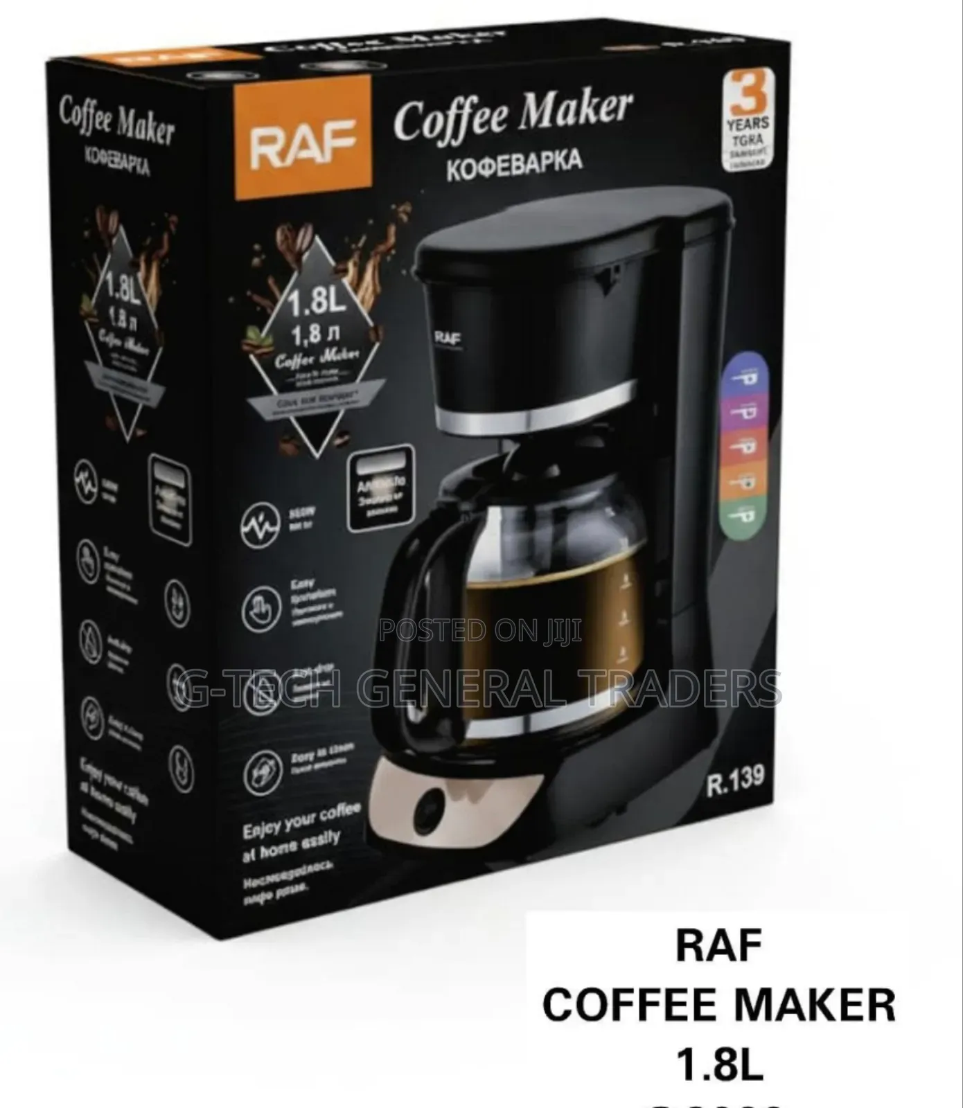 Raf Heavy Duty Big Size Coffee Meker Machine 1.8l