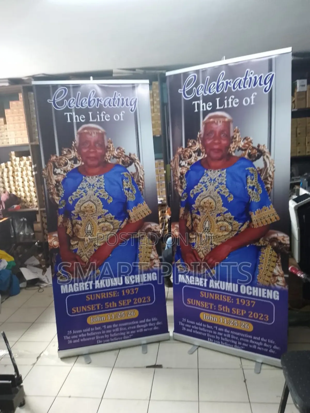 Bold Narrow Base Rollup Banner Printing Available