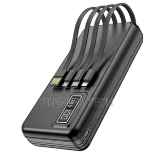 Power Bank With 4 Cables Inbuilt . Black Only 
10000mah