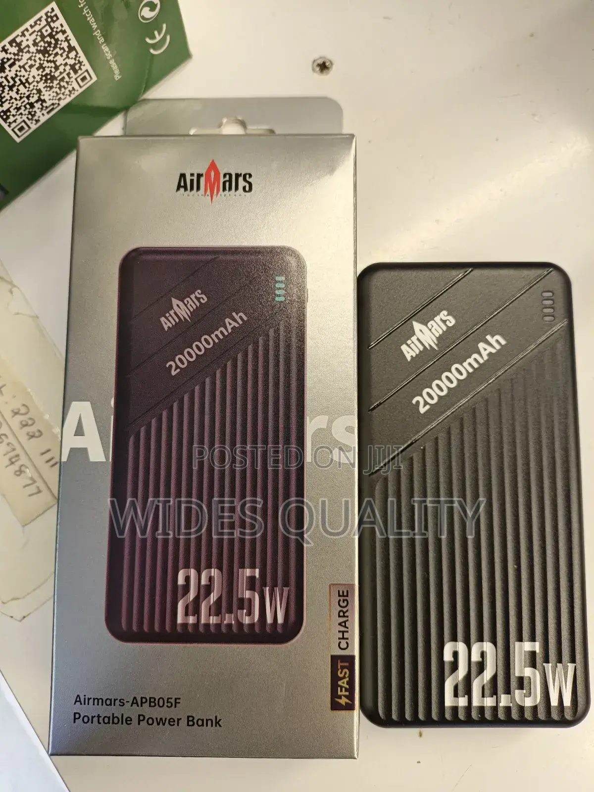 Airmars Portable Power Bank. 20,000mah Capacity 22.5w Fast Charging