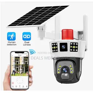 Human Movement Detection 4g Dual Lens Solar Camera Siren Alarm