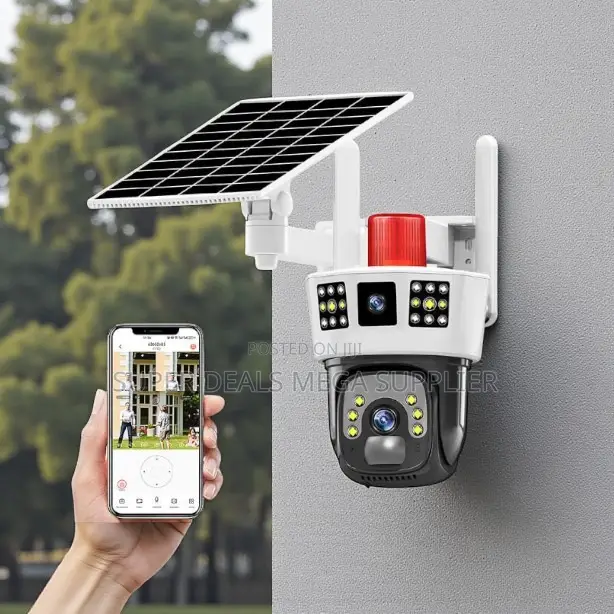 Auto Human Tracking 4g Dual Lens Lens Solar Camera With Siren Alarm