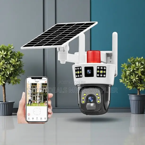 8w High Efficiency Solar Panel 4g Dual Lens Lens Solar Camera Siren