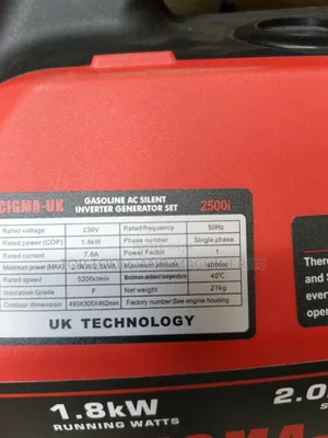 Brandnew Cigma Uk 2500i 2.0kw 2.5kva Silent Portable Petrol Generator