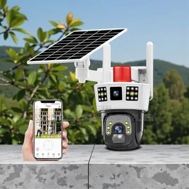 Customizable Audio Warning 4g Dual Lens Lens Solar Camera Siren
