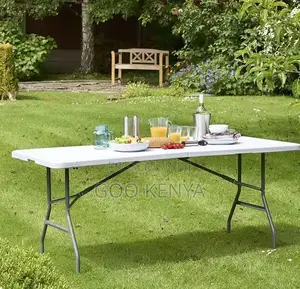 Home Table; Heavy-Duty 6ft White Plastic Folding Table for Party,
