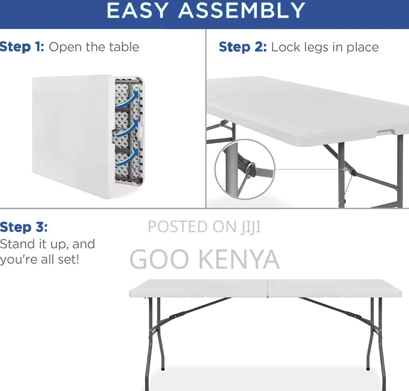 Home Table; Heavy-Duty 6ft White Plastic Folding Table for Party,