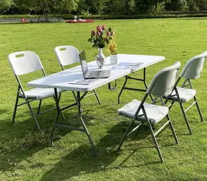 Home Table; Heavy-Duty 6ft White Plastic Folding Table for Party,