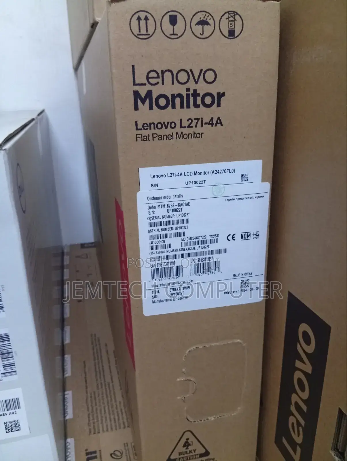 Lenovo L24i-4a 23.8" FHD Monitor, Integrated Speakers, Cloud Grey