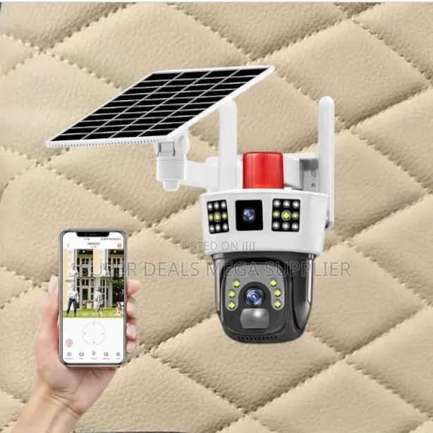 Pir Sensor Alarm 4g Dual Lens Solar Camera Siren Alarm