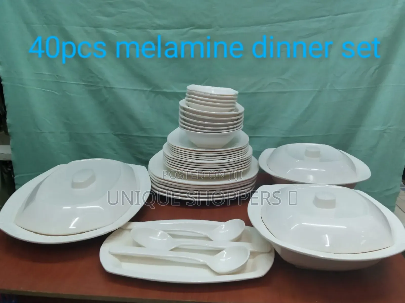 Paras Society Melamine Plain Dinner Set 40pcs