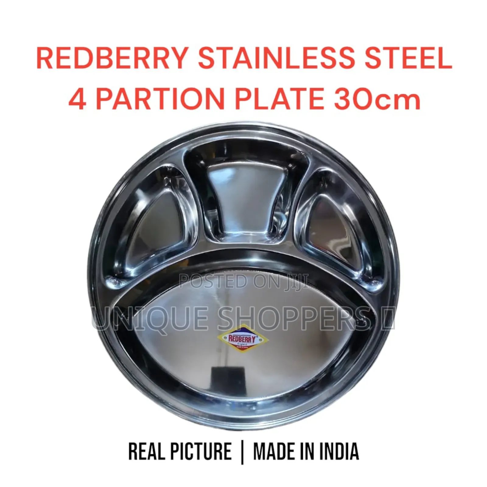 Redberry Stainless Steel 4 Partition Plate