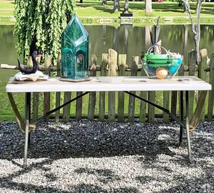 Home Table; Plastic Folding Rectangular Table for Outdoor Catering