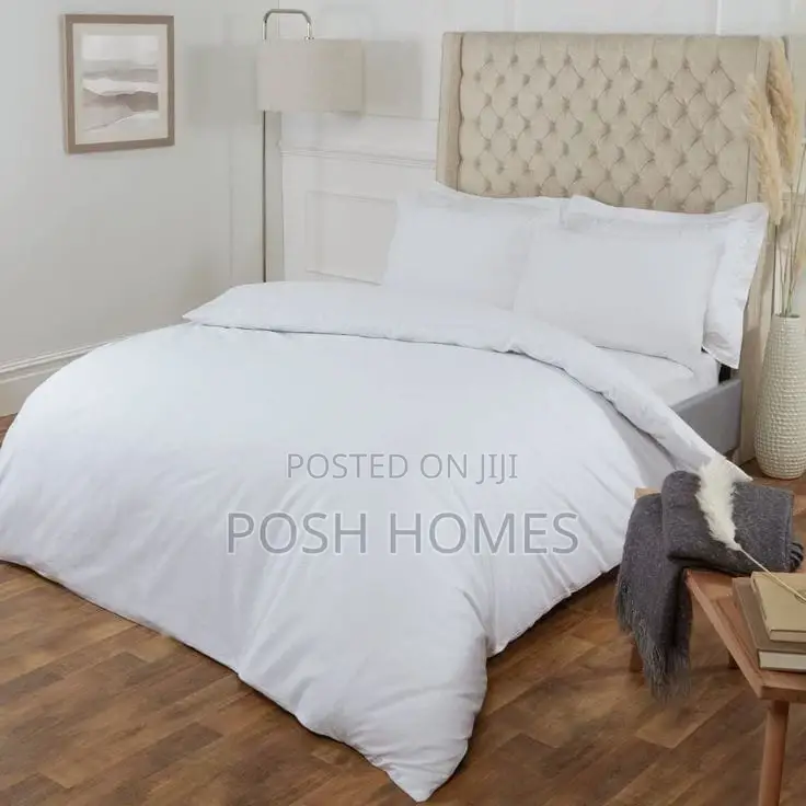 King Size Plain White Duvet Set