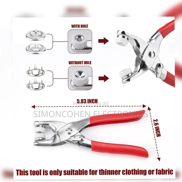 Metallic Snup Button Pliers + 100pc Button Set - thumbnail 3