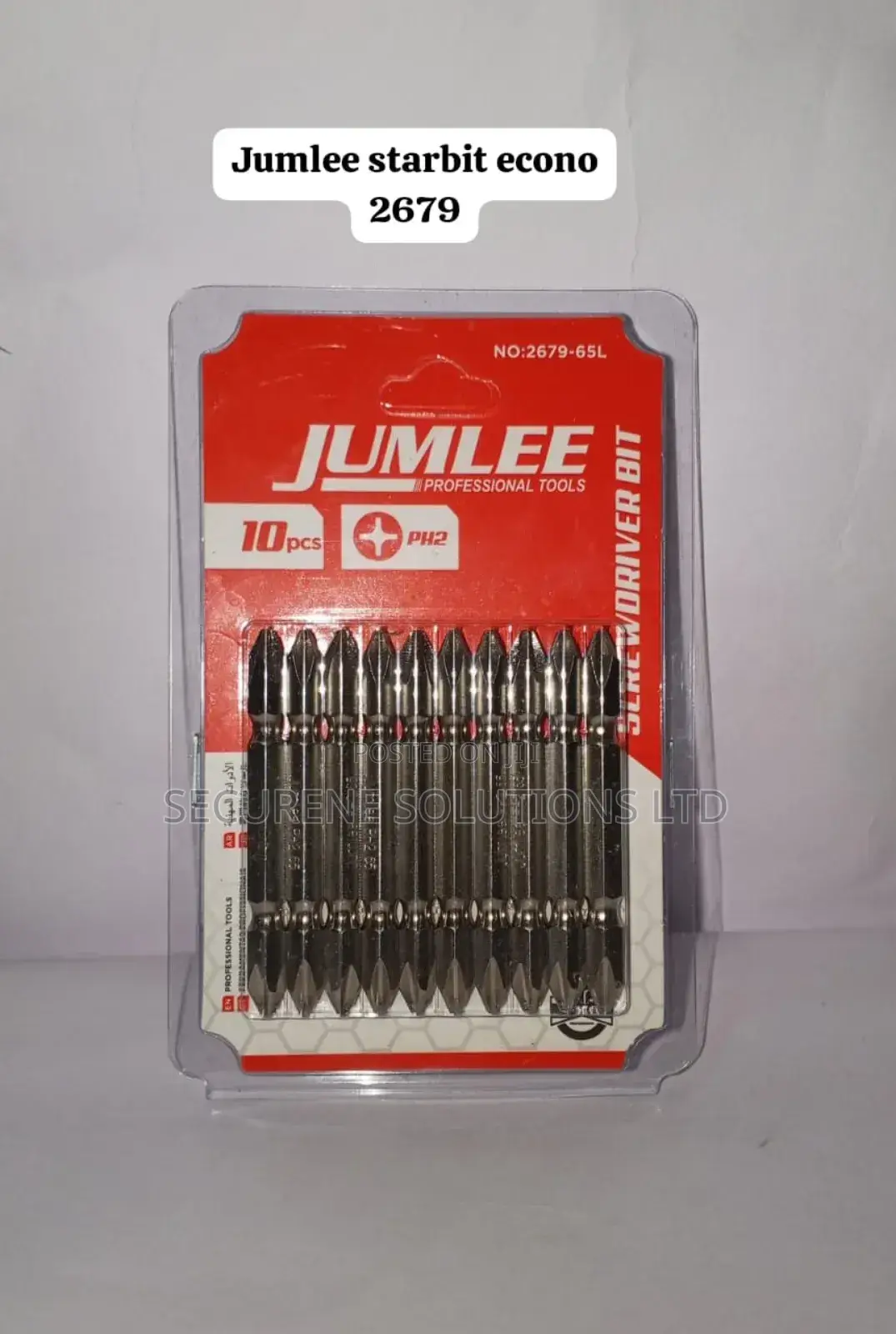 10-Piece Set of Jumlee Starbit Econo Ph2 Double-Ended Screwdriver Bits
