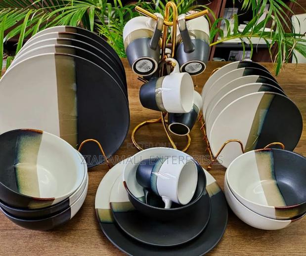 Elegant 24pcs Unique Ceramic Dinner Set – Complete Tableware Collectio - main view