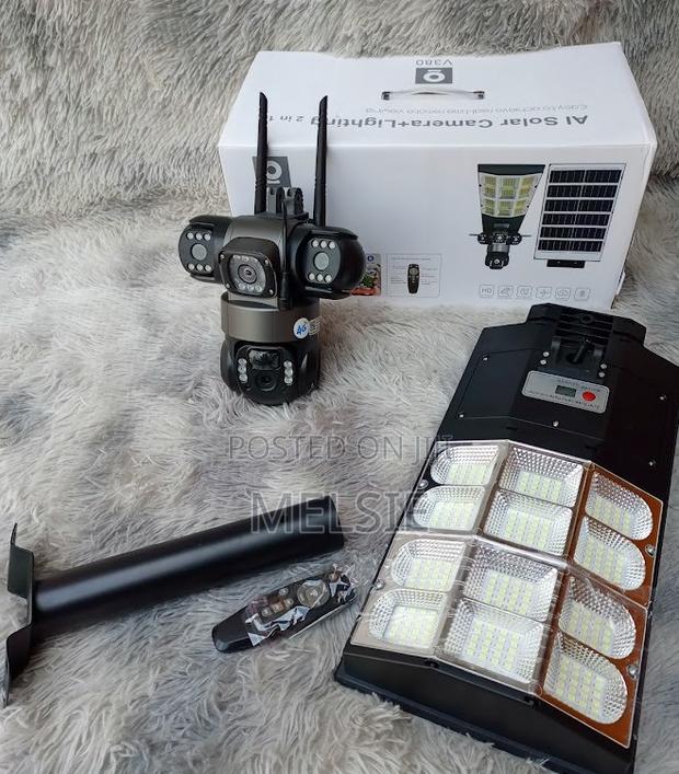 2 in 1 CCTV Security Solar Light V380 Pro Dual Lens Ai Solar Camera
