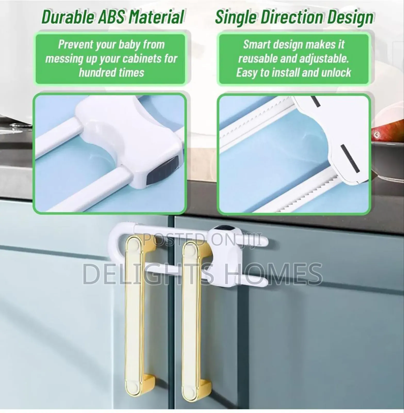 2pcs Ushaped Baby Proofing Cabinets Locks_hh