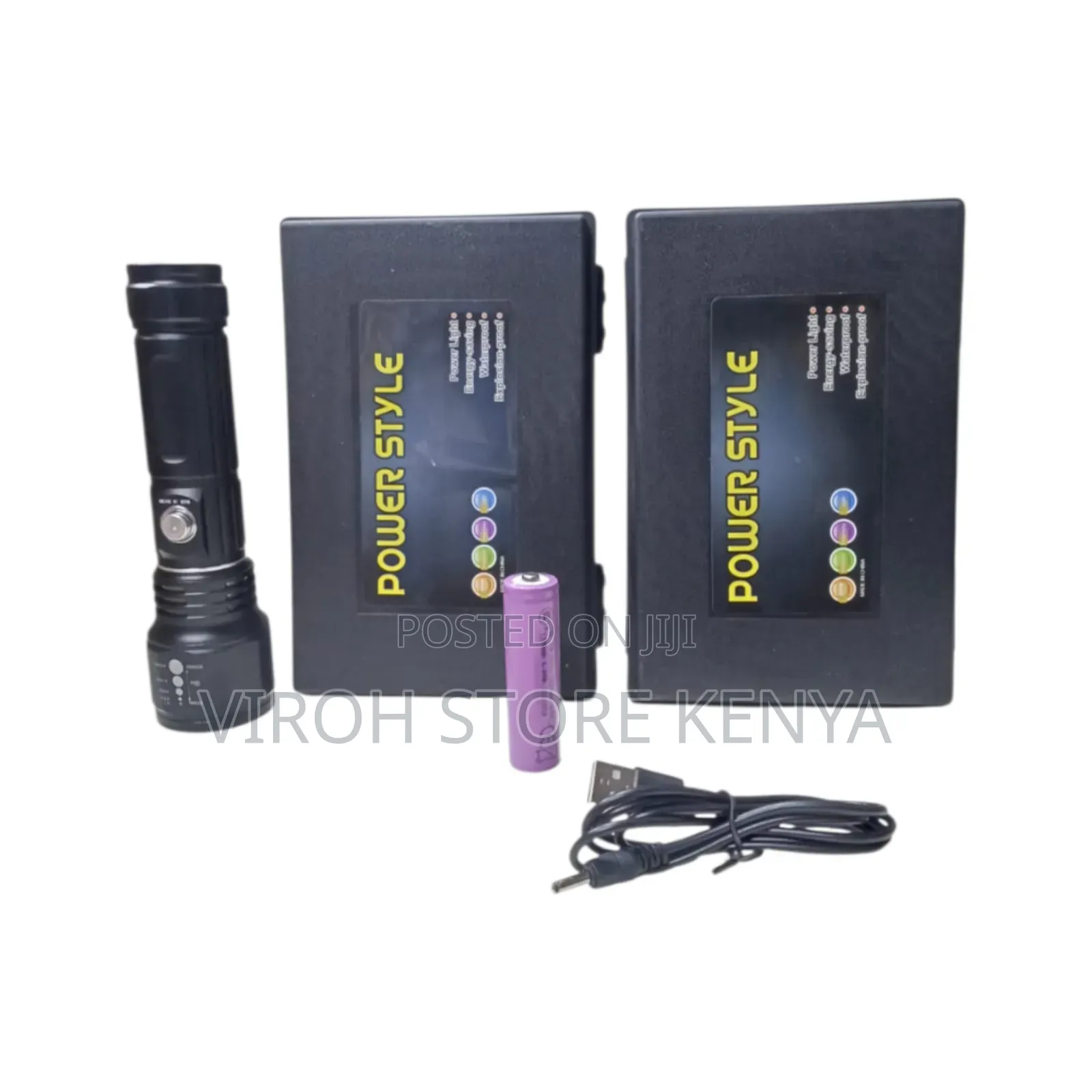 Powerstyle Mettalic Torch Rechargeable Zoom Flashlight