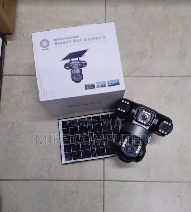 Wifi Triple Lens Solar CCTV Camera 360 Degrees 3mp Full Hd