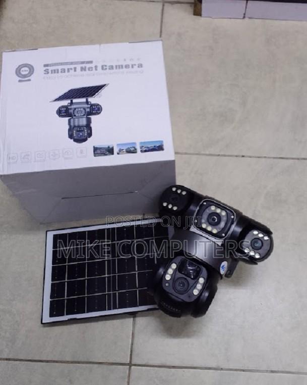 Triple Lens Solar Wifi Enabled Security Camera Full Color Night - main view