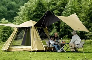 2 in 1 Camping Tent With an Outdoor Tarp/3-4 Persons