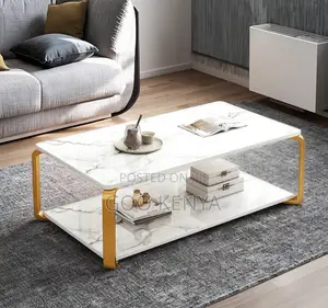 Home Table; MDF Single Tier Pattern Coffee Table -Space-Saving