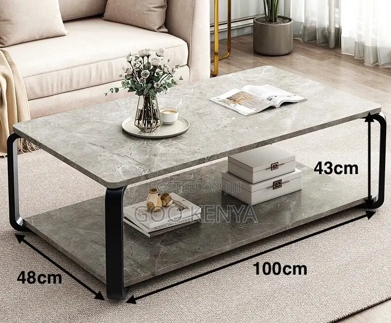 Home Table; MDF Single Tier Pattern Coffee Table -Space-Saving