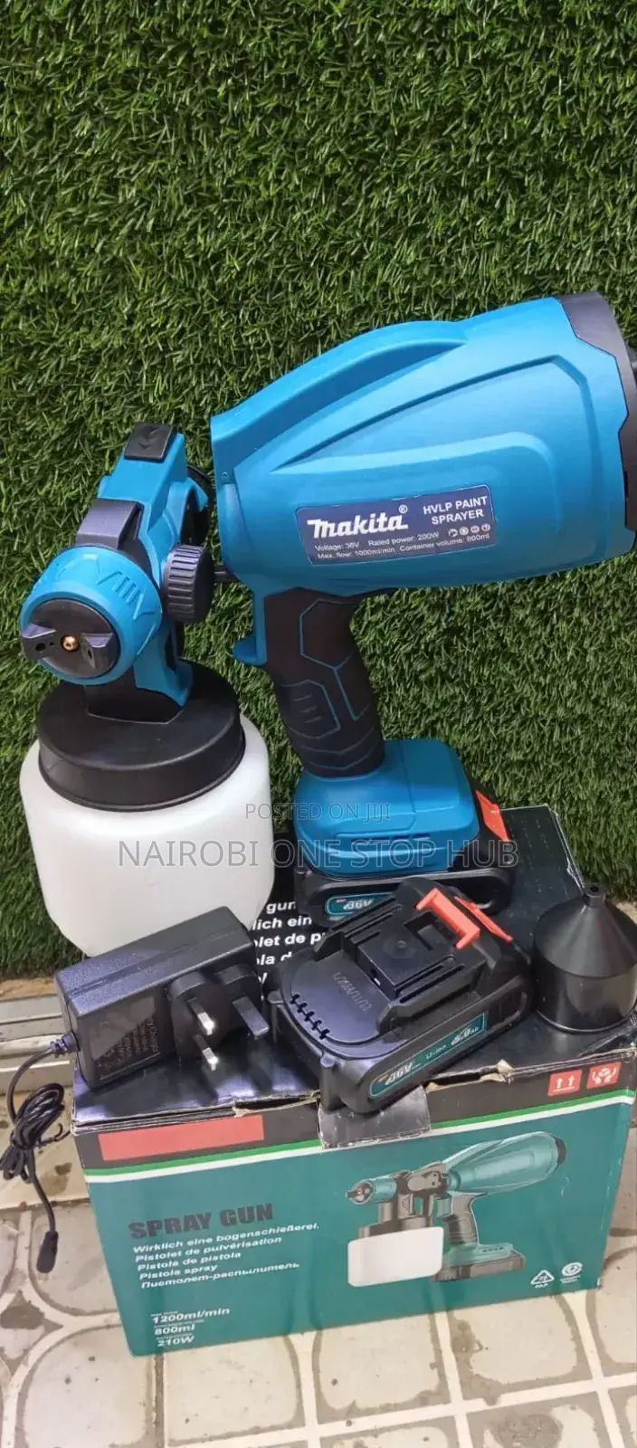 Makita Cordless HVLP Paint Sprayer Kit.