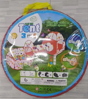 Foldable 3 In 1 Kids Tunnel Tent With Colorful Soft Balls