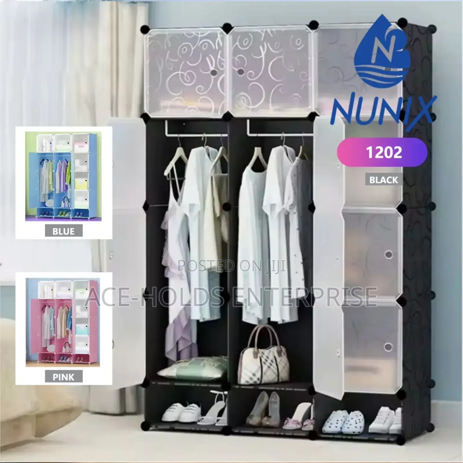 3 Column Portable Plastic Wardrobe - Nunix Model:1202
