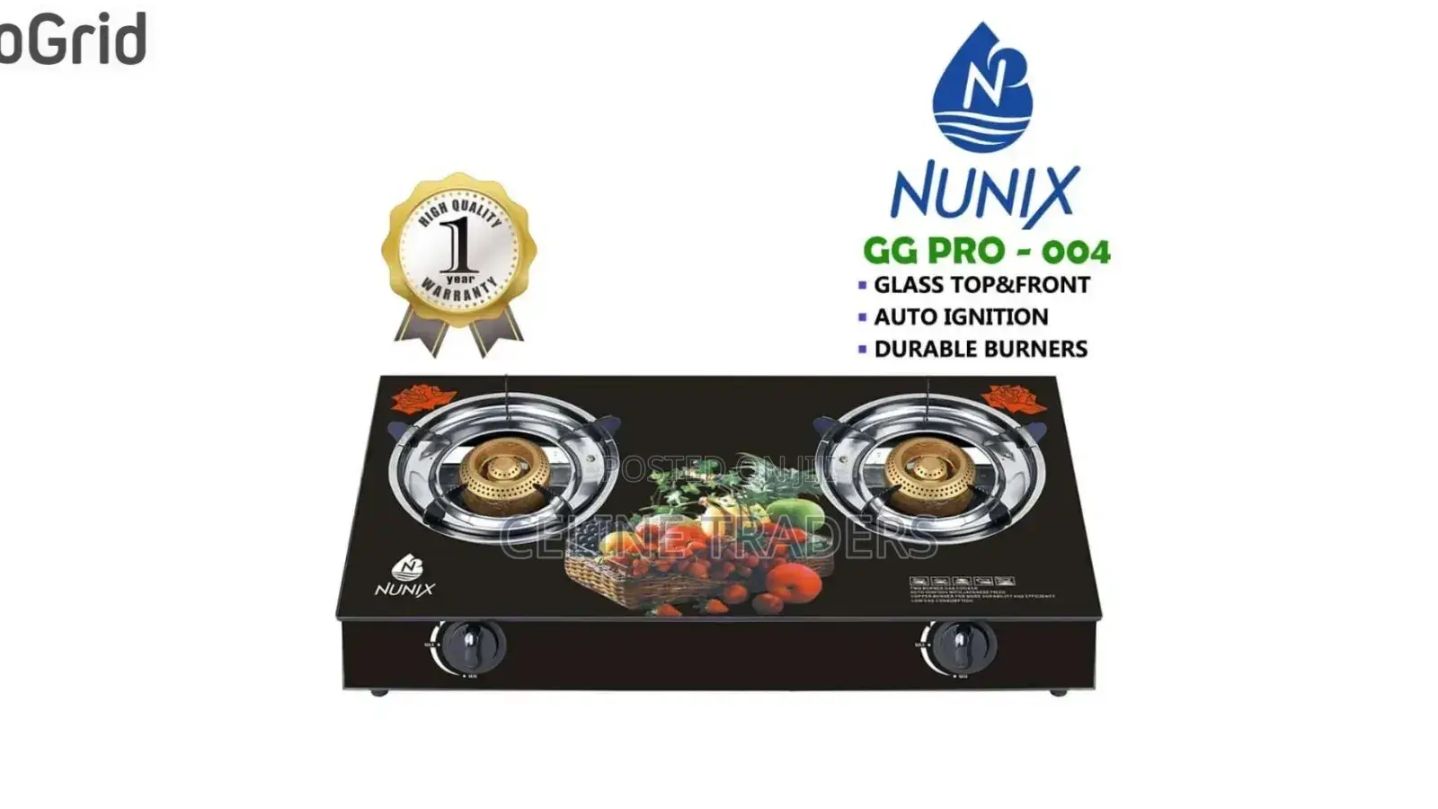 Modern Nunix 2-Burner Glass Gas Cooker – Gg Pro-004
