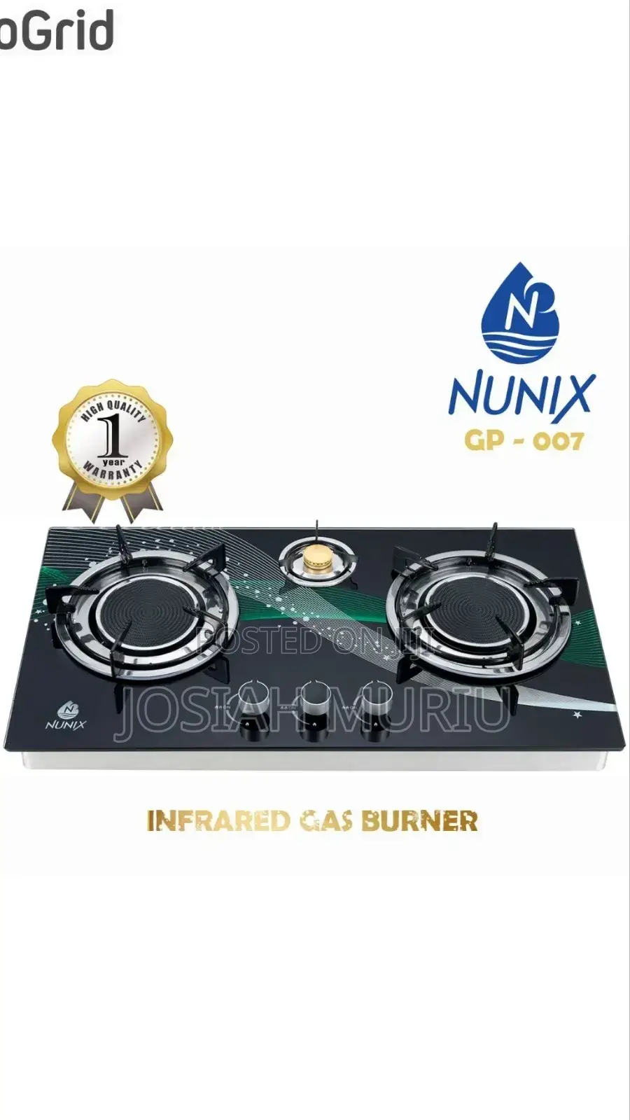 Nunix Infrared Triple Burner Gas Cooker – Powerful Efficient