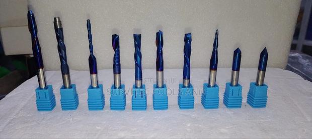 10 Piece Solid Carbide Endmills With Nano Blue Coating - main view