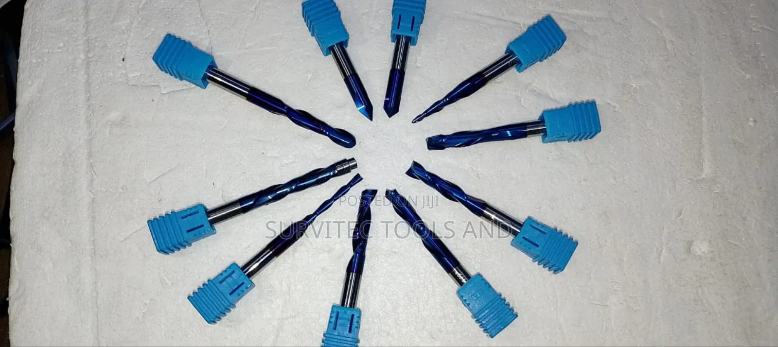 10 Piece Solid Carbide Endmills With Nano Blue Coating