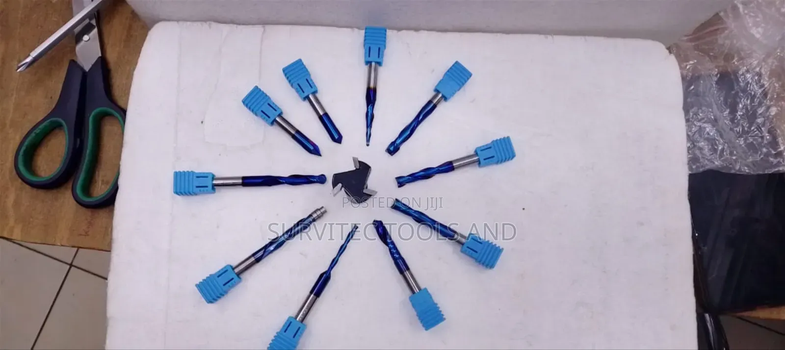 10 Piece Solid Carbide Endmills With Nano Blue Coating
