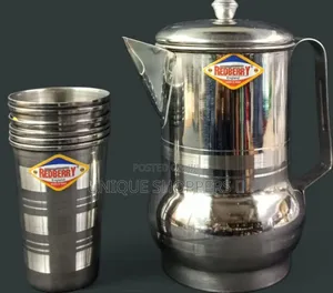 Classic Redberry Stainless Steel Jug With Glasses Set
