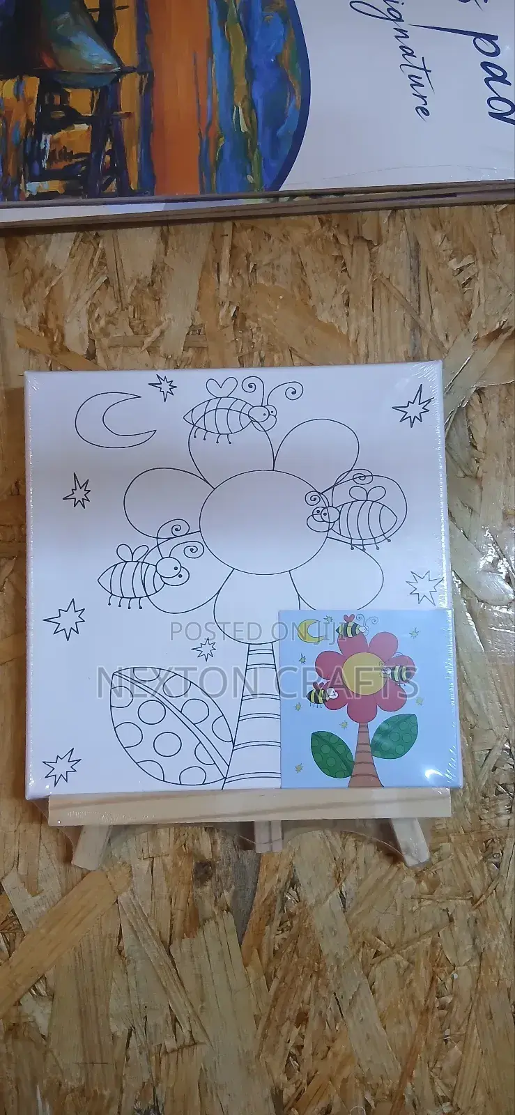 Canvas With Easel Stand , Acrylic Paint