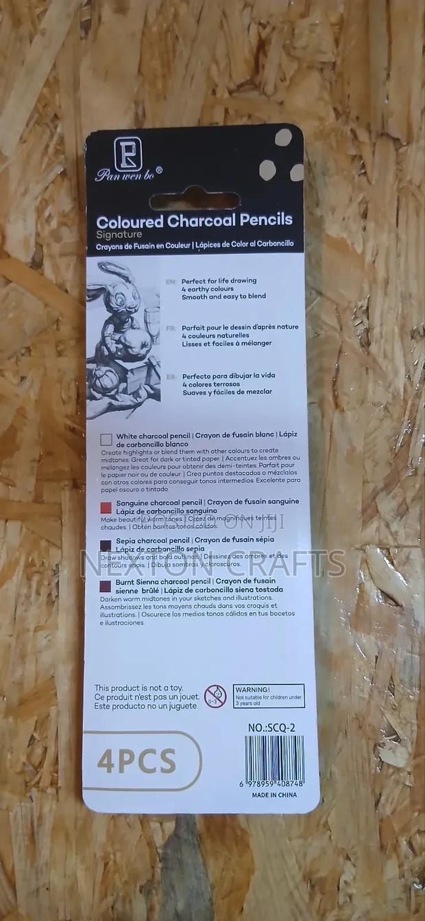 Coloured Charcoal Pencil 4pcs - thumbnail 3